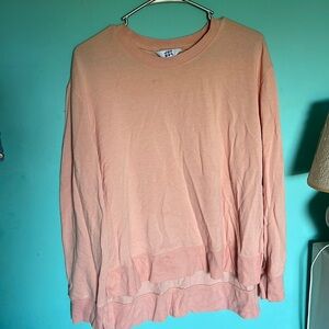 Joy Lab peach/salmon long sleeve workout shirt, size XL
